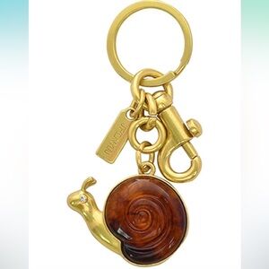 Snail purse charm with brown and gold Keychain purse accessories